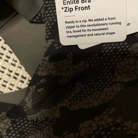 Lululemon Enlite Bra Camo Zip Front High Support Sports Bra Front Zip - Picture 6 of 12